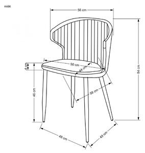 Jídelní židle MERMA — ocel, látka, šedá