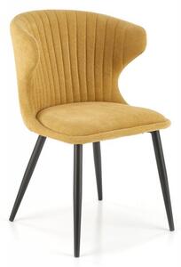 Jídelní židle MERMA — ocel, látka, žlutá