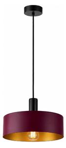 Lustr na lanku HAKI 1xE27/60W/230V vínová/černá