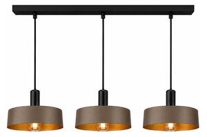 Lustr na lanku HAKI 3xE27/60W/230V hnědá/černá
