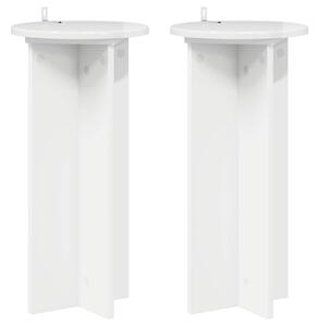 Stojan na rostliny 2 pcs Bílá s vysokým leskem Kompozitní dřevo