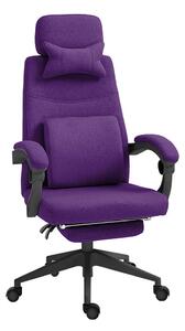 Otočná kancelářská židle s opěrkou hlavy fialová