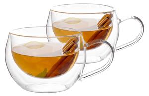 KONDELA Termo sklenice, set 2 ks, šálek na cappuccino, 280 ml, HOTCOOL TYP 1