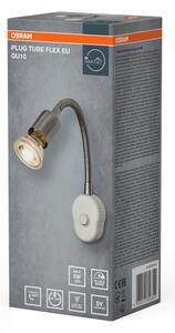 Osram - Flexibilní nástěnná lampa PLUG TUBE FLEX 1xGU10/5W/230V matný chrom/bílá