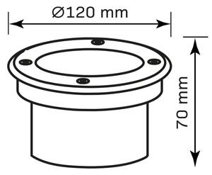 LED Nájezdové svítidlo MIVO LED/3W/230V pr. 12 cm IP67 matný chrom
