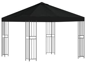 Altán 3 x 3 m Černá Polyester a ocel 190 gsm
