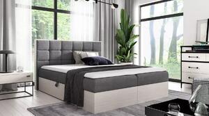 Jednolůžková postel 120x220 CHANTELLE 1 - nordic teak / tmavě šedá + topper ZDARMA