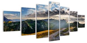 Obraz horské skalnaté krajiny (210x100 cm)