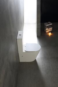 CERANO - WC kombi Carlito, Rimless + UF sedátko - spodní/zadní odpad - bílá lesklá - 36,5x61 cm