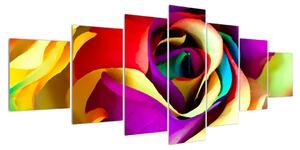 Barevný obraz abstraktní růže (210x100 cm)