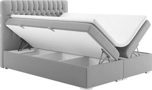 Tempo Kondela Čalouněná postel FONDA 160x200, s úložným prostorem, světle šedá