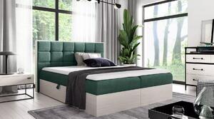 Jednolůžková postel 120x220 CHANTELLE 1 - nordic teak / zelená + topper ZDARMA