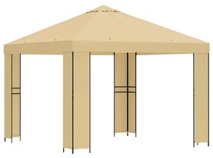 Altán 3 x 3 m Krémová Polyester a ocel 190 gsm