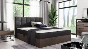 Jednolůžková postel 120x220 CHANTELLE 1 - tmavý dub / grafitová + topper ZDARMA