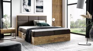 Jendolůžková postel CHANTELLE 2 - 120x220, hnědá + topper ZDARMA