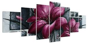 Moderní obraz květů (210x100 cm)