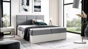 Jednolůžková postel 120x220 CHANTELLE 2 - nordic teak / tmavě šedá + topper ZDARMA