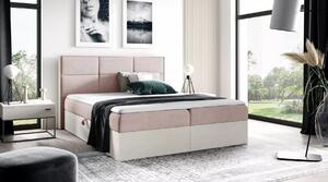 Jednolůžková postel 120x220 CHANTELLE 2 - nordic teak / růžová + topper ZDARMA
