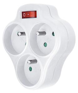 SOLIGHT Zásuvka rozbočovací s vypínačem P99 3x 230V/10A, bílá