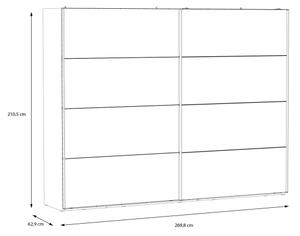 Šatní skříň se zrcadlem OREN 270x210x63 cm dub artisan