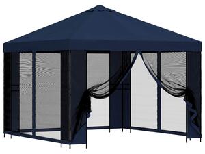 Zahradní altán se stěnami 3 x 3 m Modrá Polyester a ocel