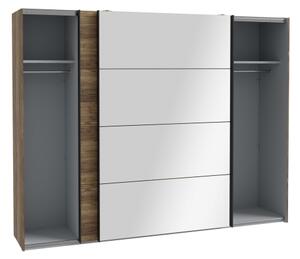 Šatní skříň se zrcadlem OREN 270x210x63 cm dub artisan