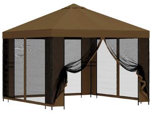 Zahradní altán se stěnami 3 x 3 m Taupe Polyester a ocel