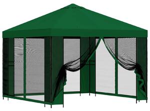 Zahradní altán se stěnami 3 x 3 m Zelená Polyester a ocel
