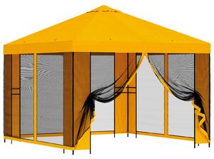 Zahradní altán se stěnami 3 x 3 m Žlutá Polyester a ocel
