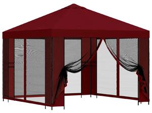 Zahradní altán se stěnami 3 x 3 m Vínová Polyester a ocel