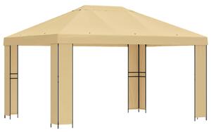 Altán 4 × 3 m Krémová Polyester a ocel 190 gsm