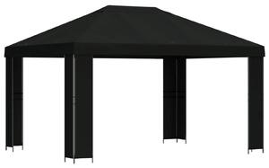 Altán 4 × 3 m Černá Polyester a ocel 190 gsm