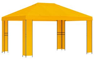 Altán 4 × 3 m Žlutá Polyester a ocel 190 gsm