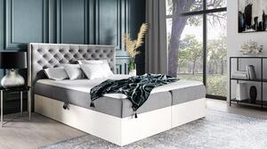 Jednolůžková postel 120x220 CHANTELLE 3 - nordic teak / tmavě šedá + topper ZDARMA