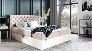 Jednolůžková postel 120x220 CHANTELLE 3 - nordic teak / růžová + topper ZDARMA