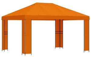 Altán 4 × 3 m Oranžová Polyester a ocel 190 gsm