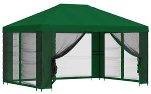 Zahradní altán se stěnami 4 × 3 m Zelená Polyester a ocel