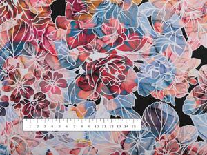 Biante Dekorační obdélníkový ubrus Rongo RGP-503 Červeno-modré květy 50x100 cm
