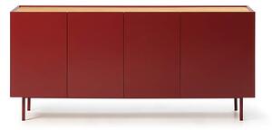 KOMODA ARISTA 4-DVEŘOVÁ ČERVENÁ 165 X 78 CM