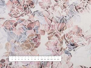 Biante Dekorační běhoun na stůl Rongo RGP-501 Růžovo-fialkové květy na bílém 20x120 cm