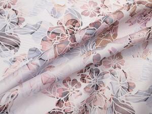 Biante Dekorační závěs Rongo RGP-501 Růžovo-fialkové květy na bílém 140x140 cm