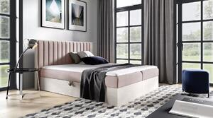 Jednolůžková postel 120x220 CHANTELLE 4 - nordic teak / růžová + topper ZDARMA