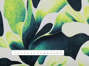 Biante Dekorační oválný ubrus Rongo RGP-505 Velké zelené listy 50x100 cm