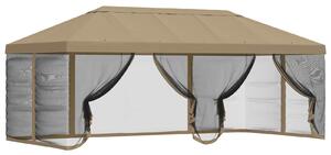 Kryt na altán s bočními stěnami 6 x 3 m Béžová Polyester 190