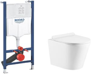 Sada podomítkový WC modul Grohe Solido 38971000, WC mísa se sedátkem s pomalým sklápěním Hagser Otis HGR30000042