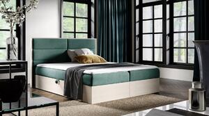 Jednolůžková postel 120x220 CHANTELLE 5 - nordic teak / zelená + topper ZDARMA