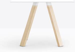PEDRALI - Stůl ARKI 5/2 - čtvercová stolová deska s dřevěnou podnoží