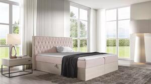 Jednolůžková postel 120x220 CHANTELLE 6 - nordic teak / růžová + topper ZDARMA
