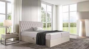 Jednolůžková postel 120x220 CHANTELLE 6 - nordic teak / béžová + topper ZDARMA
