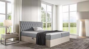 Jednolůžková postel 120x220 CHANTELLE 6 - nordic teak / šedá + topper ZDARMA